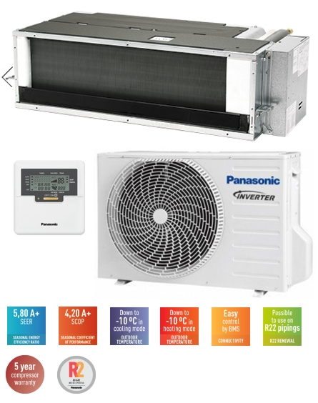 Ar Condicionado Panasonic Domestico Unidades De Conduta Single Split Inverter  11 609 - 13 657 E12-qd3eaw Baixa Pressao Estatica Arverde