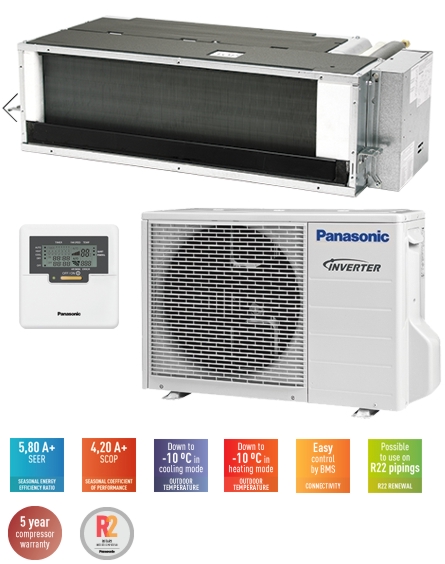 Ar Condicionado Panasonic Domestico Unidades De Conduta Single Split Inverter  8 536 - 10 926 E9-pd3ea Baixa Pressao Estatica Arverde